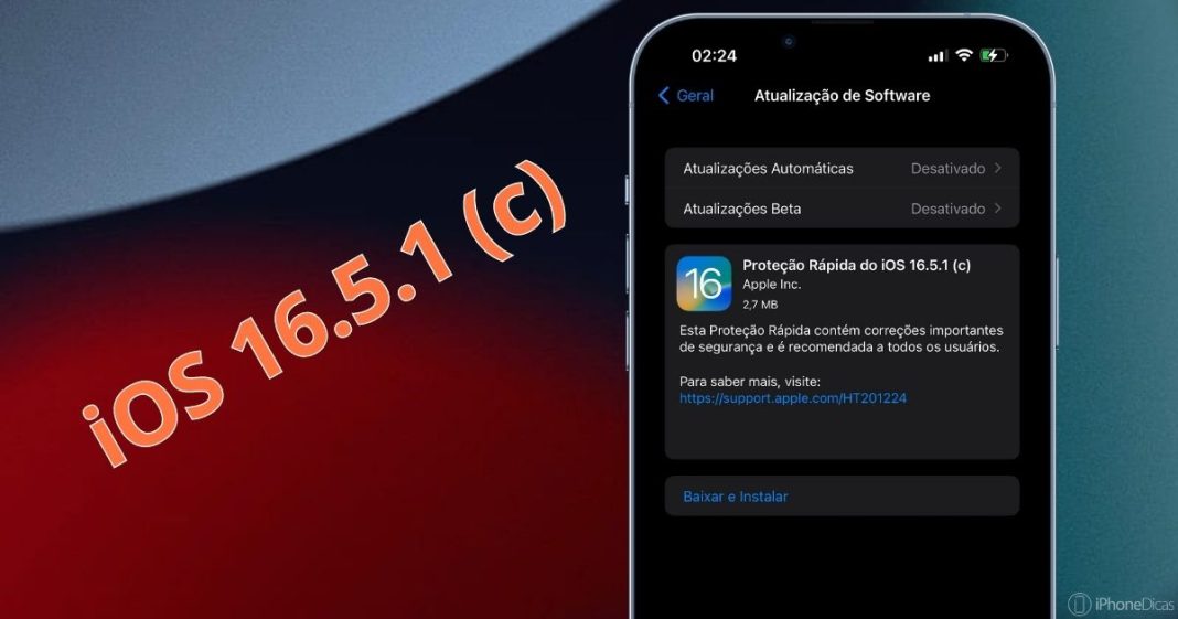 Proteção Rápida do iOS liberada: iOS 16.5.1 (c) — atualize já!