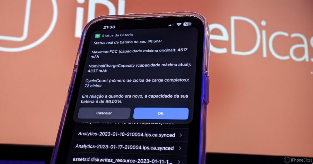 Como saber a quantidade de ciclos de carga na bateria do iPhone