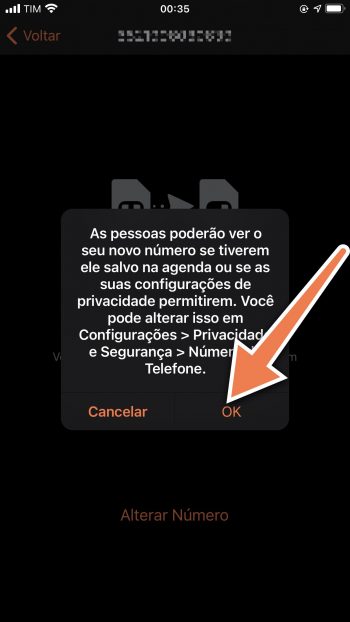 Trocando número no Telegram