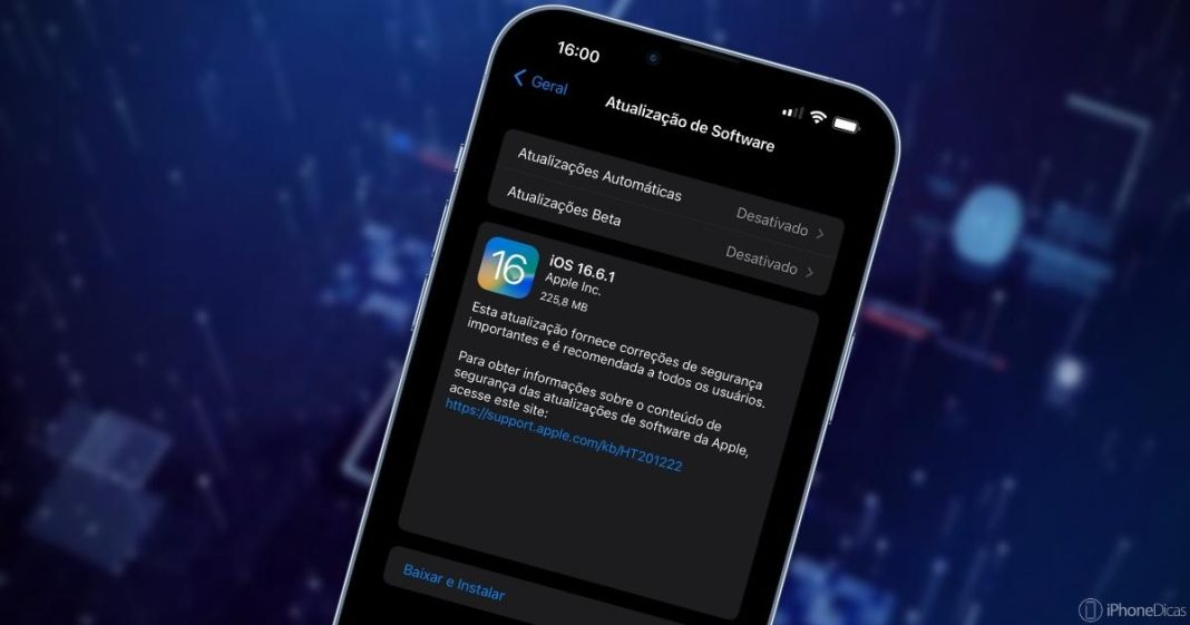 iOS 16.6.1 foi disponibilizado para todos os usuários