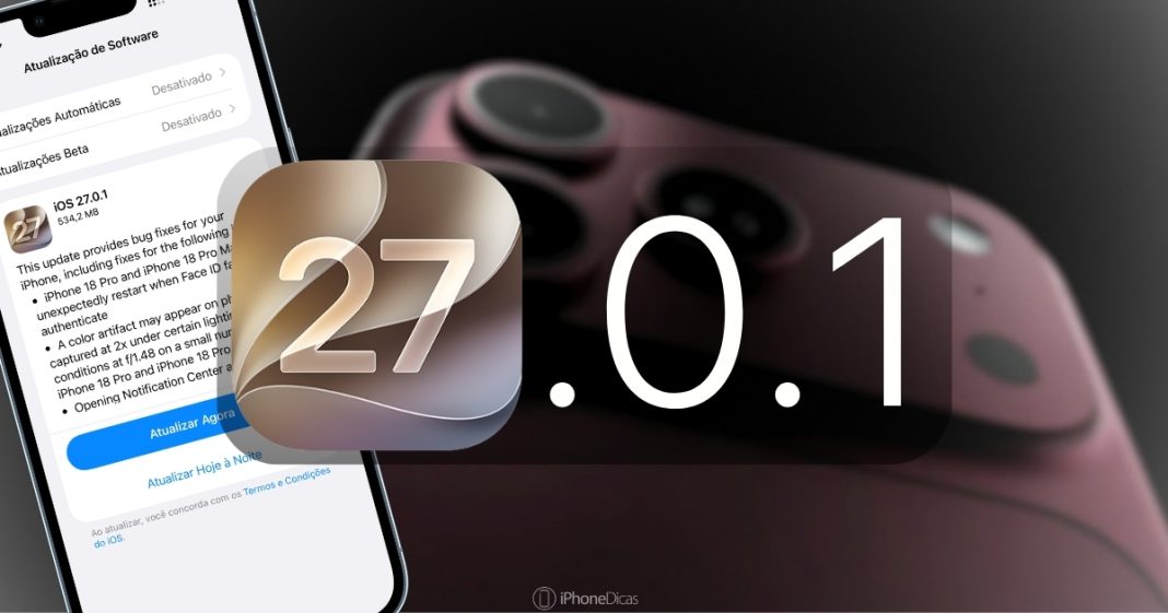 O iOS 27.0.1 está disponível para todos os usuários